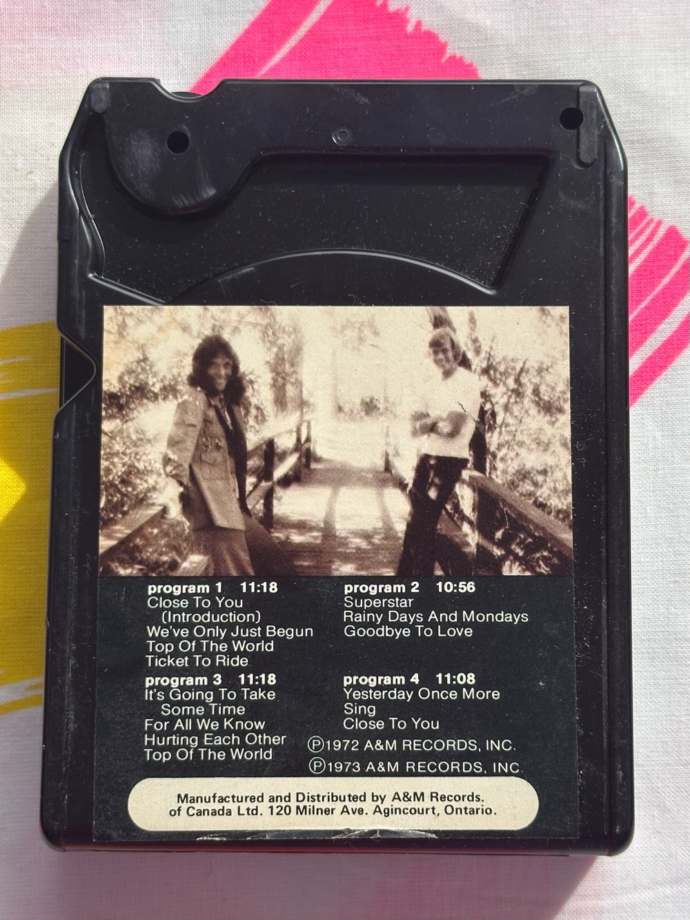 Vintage The Carpenters Greatest Hits 8-Track Tape (A&M Records, 1972/1973)